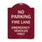 Signmission Fire Lane Emergency Vehicles Only Heavy-Gauge Aluminum Architectural Sign, 24" x 18", BU-1824-23985 A-DES-BU-1824-23985 - alternate 1